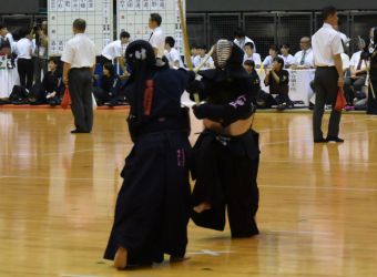 玉島東中×久御山中【副将】横井(乙)×今村|横井がメンを先制(写真)、さらにメンを決めて玉島東中が勝利